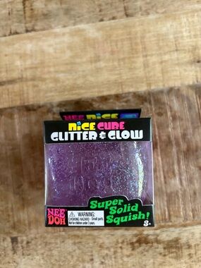 Nice Cube Glitter & Glow Purple Super Solid Squish Toy